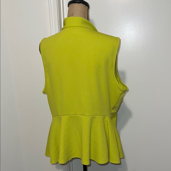 Ashley Stewart Yellow Keyhole Cutout Peplum Blouse - Picture 6 of 6